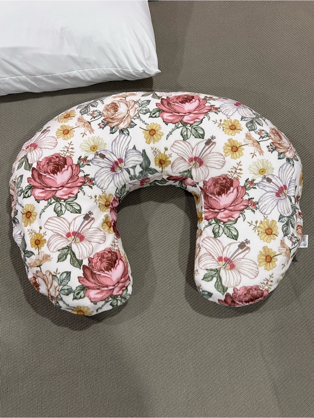Floral Nursing Pillow with Cover Breast Feeding Pillow and Cover Baby Boy Girl